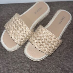 Torrid Women's Tan Woven Slide Sandals 7.5WW